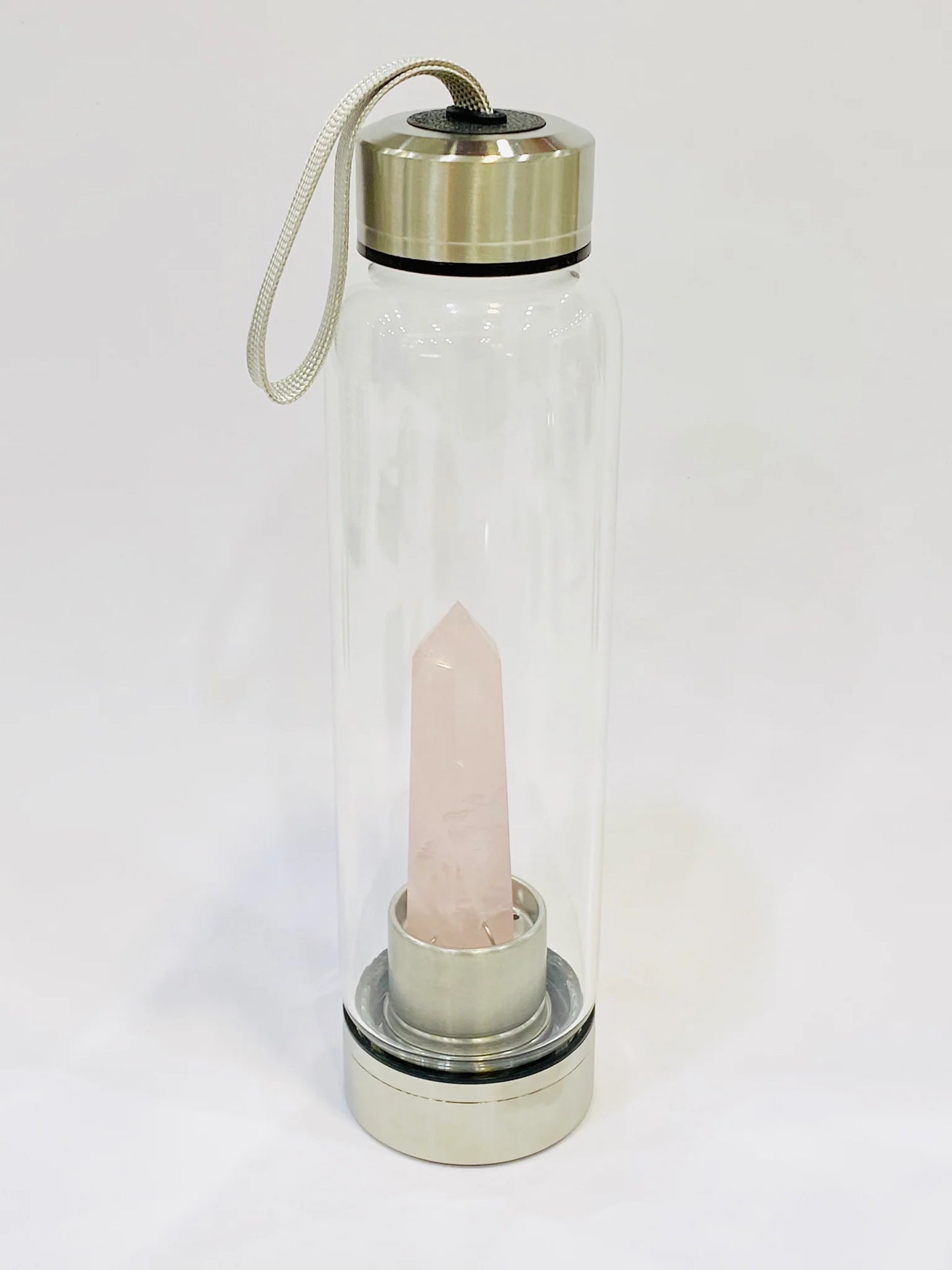 Rose Quartz Crystal Water Bottle