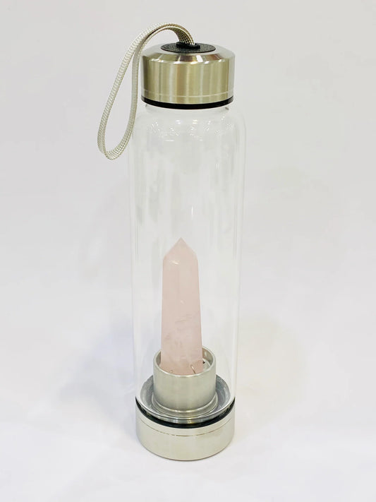 Rose Quartz Crystal Water Bottle