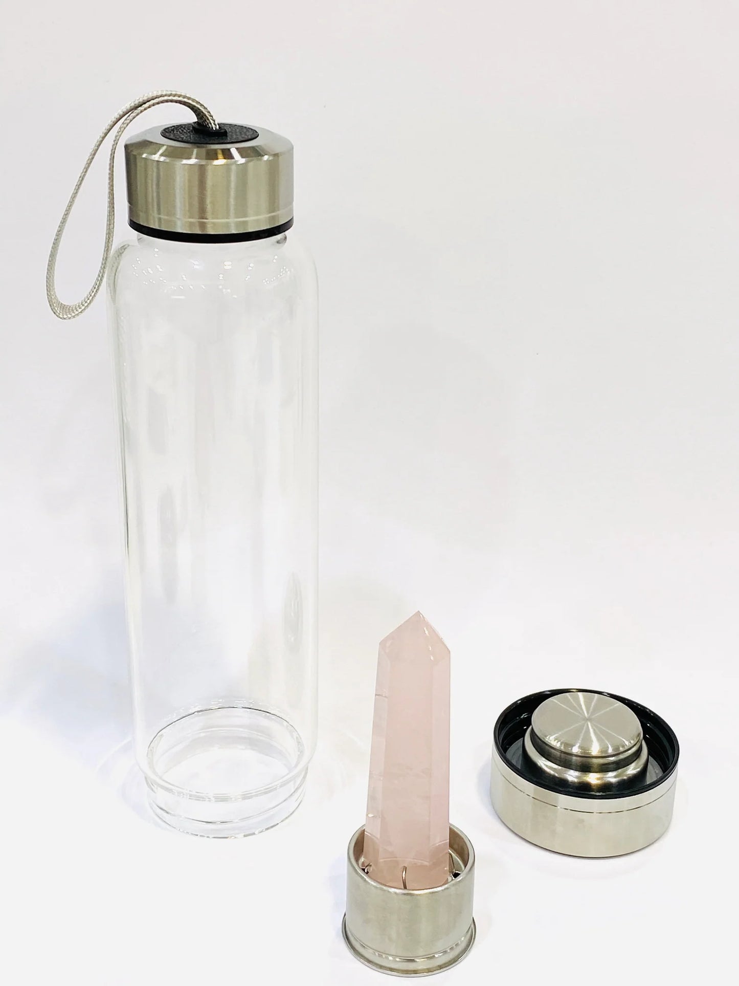 Rose Quartz Crystal Water Bottle